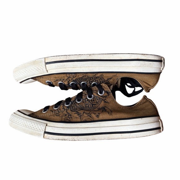 Chuck Taylor Converse Dragon Low Top Sneaker Brown With Black Laces M6W8 - Picture 7 of 11